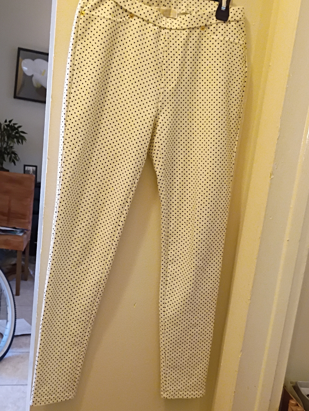 Michael Kors Cream Polka Dot Straight Leg Pants